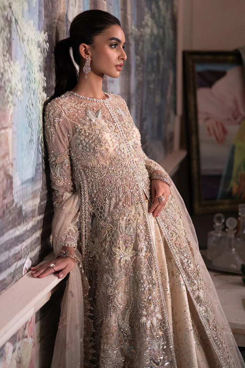 Pakistani Wedding Dress in Open Shirt and Lehenga Style