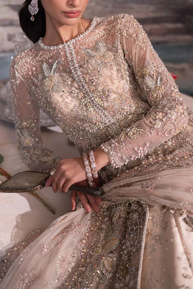 Pakistani Wedding Dress in Open Shirt and Lehenga Style