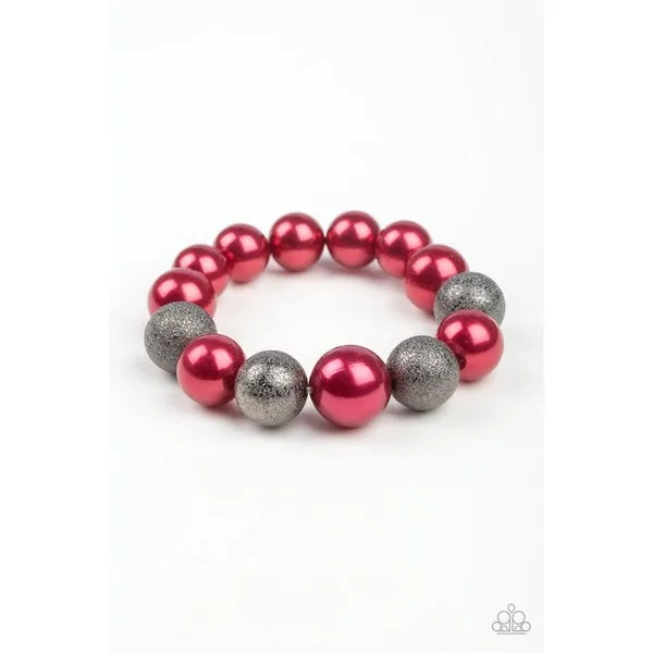 Paparazzi Humble Hustle - Red Stretchable Bead Bracelet