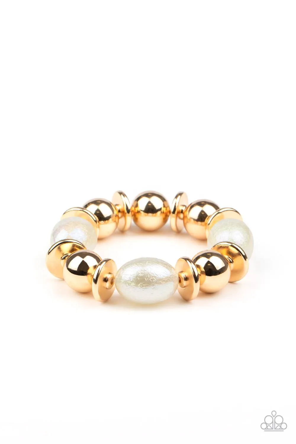 Paparazzi Welcome To The Big Leagues Necklace Gold & Big League Luster Bracelet Gold