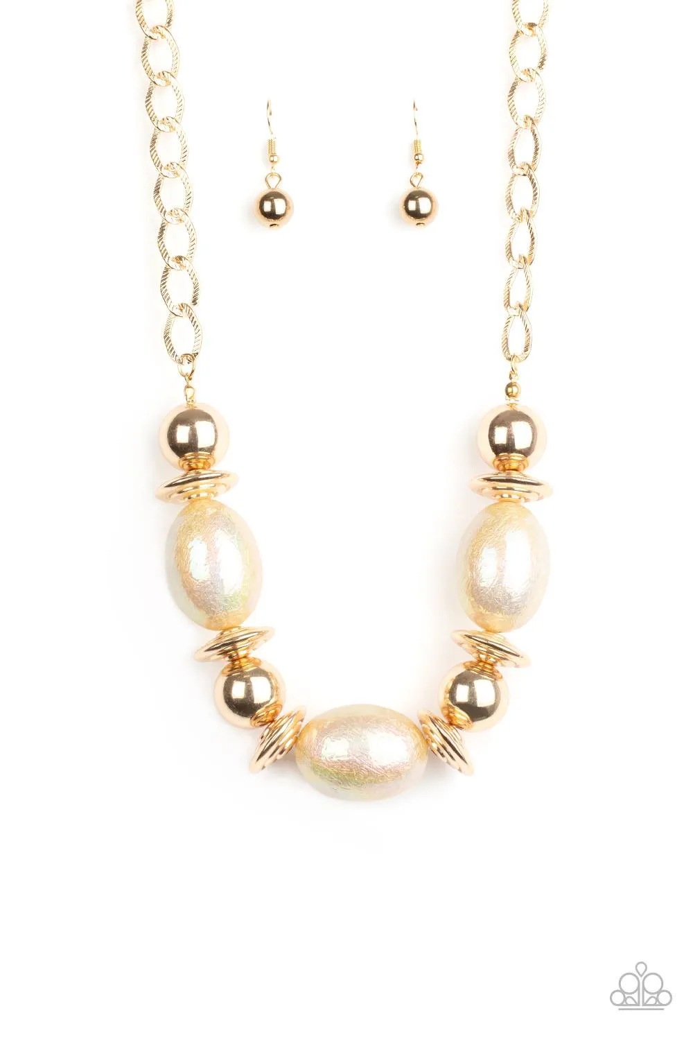 Paparazzi Welcome To The Big Leagues Necklace Gold & Big League Luster Bracelet Gold