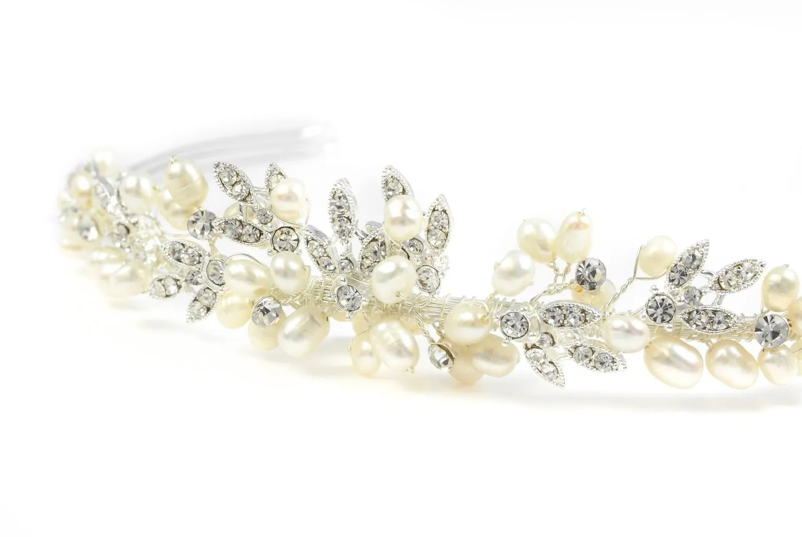 Paris Freshwater Pearl & Clear Cubic Zirconia Stones Wedding Bridal Tiara