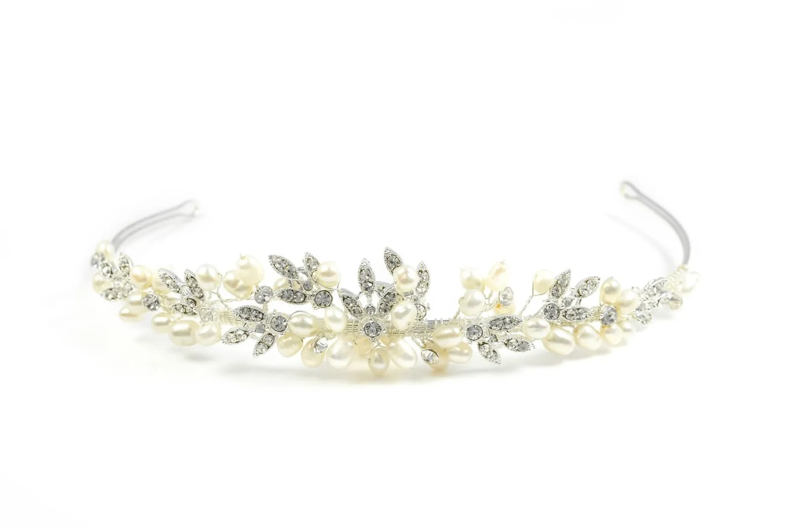 Paris Freshwater Pearl & Clear Cubic Zirconia Stones Wedding Bridal Tiara