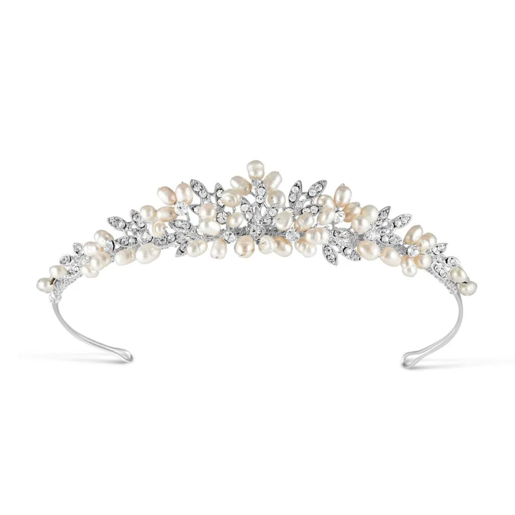 Paris Freshwater Pearl & Clear Cubic Zirconia Stones Wedding Bridal Tiara