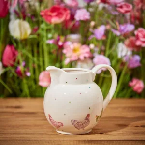 Pastel Floral Spring Chicken Jug with Spots