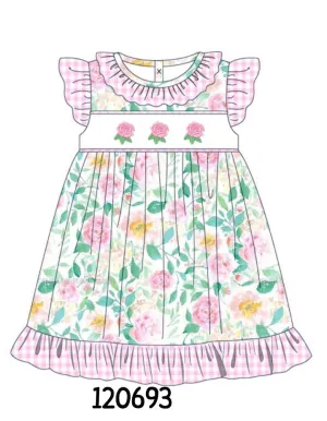 Pastel Petal Charm Rose Embroidery Girl Dress