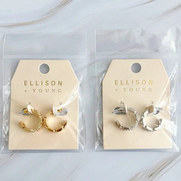 Pave Huggie Hoop Earrings
