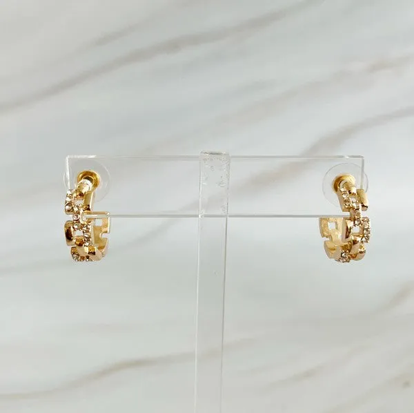 Pave Huggie Hoop Earrings