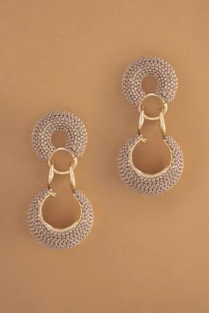 Peach Geometric Earrings