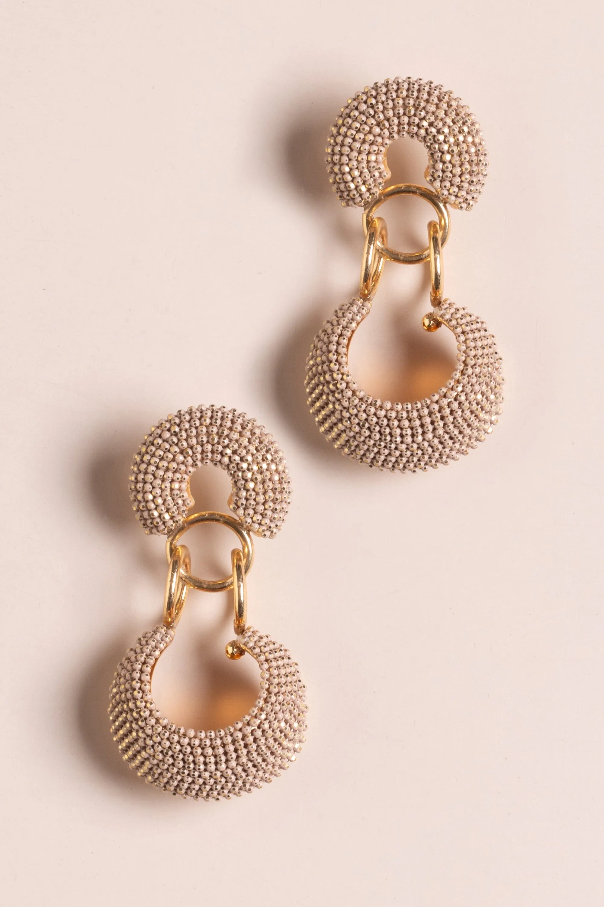 Peach Geometric Earrings