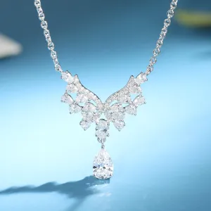 Pear Cut GIA Diamond Dangle Necklace