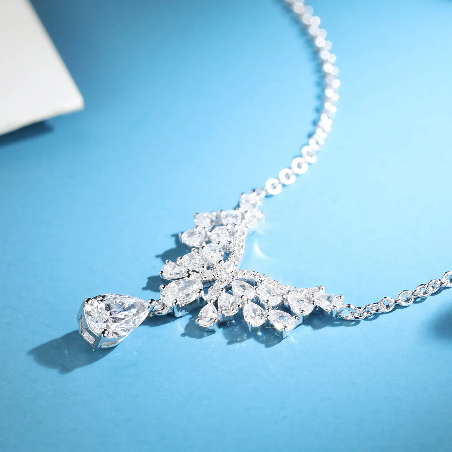 Pear Cut GIA Diamond Dangle Necklace