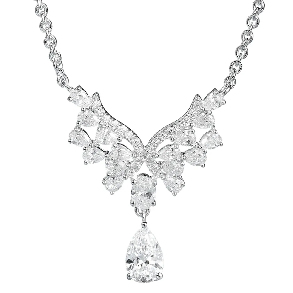 Pear Cut GIA Diamond Dangle Necklace