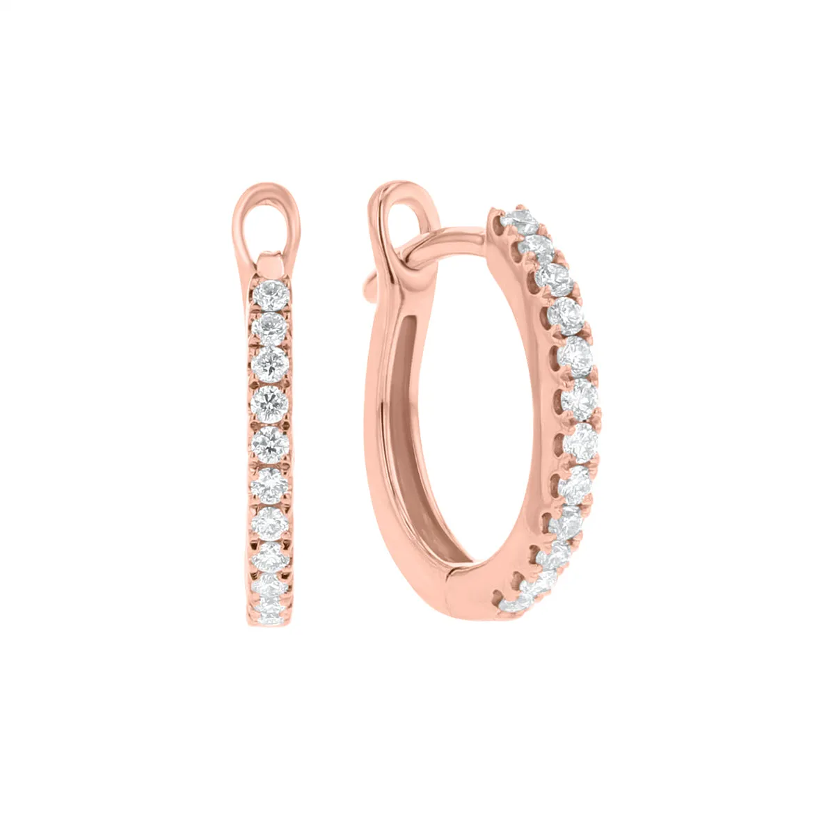 Petite Diamond Huggie Earrings