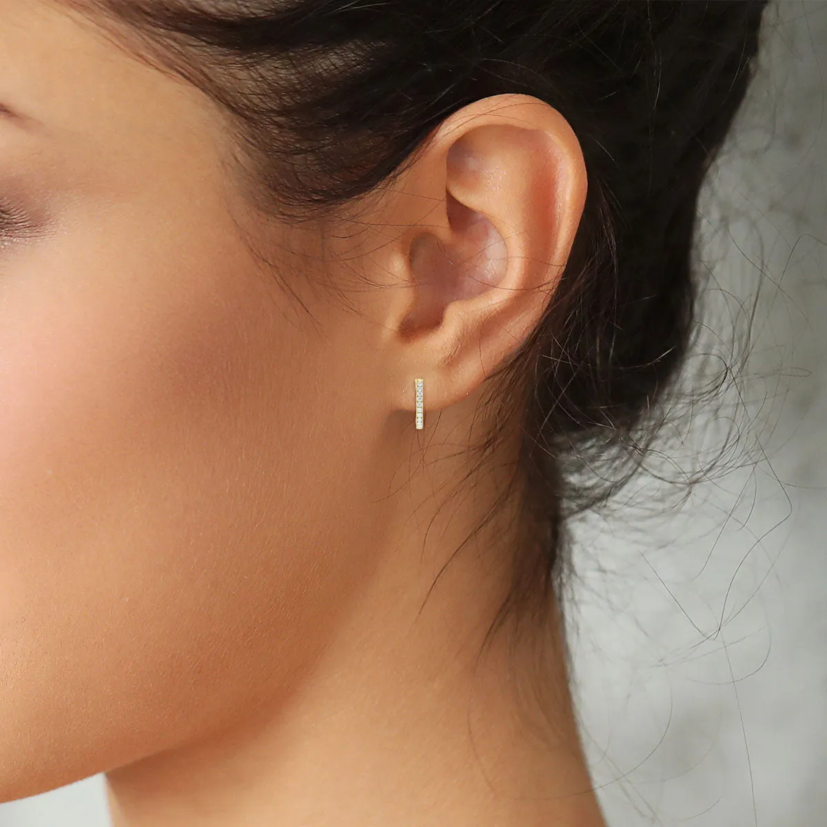 Petite Diamond Huggie Earrings