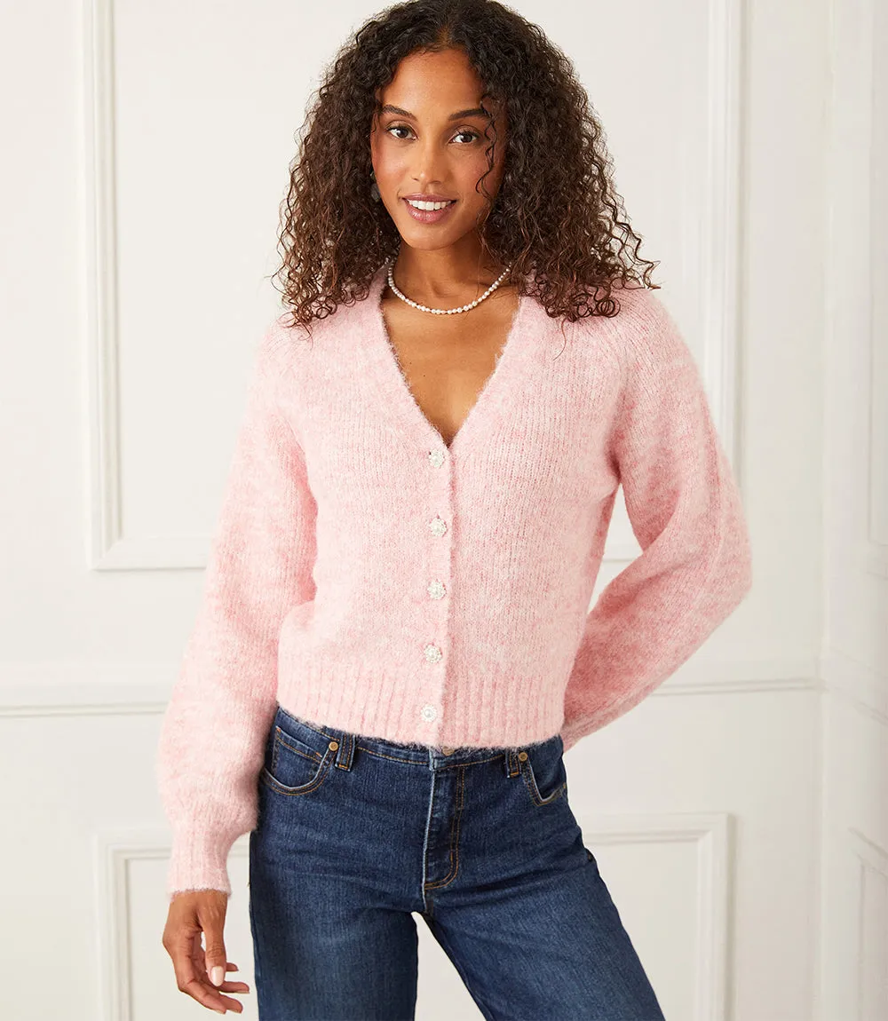 Petite Size Pearl Button Cardigan Sweater