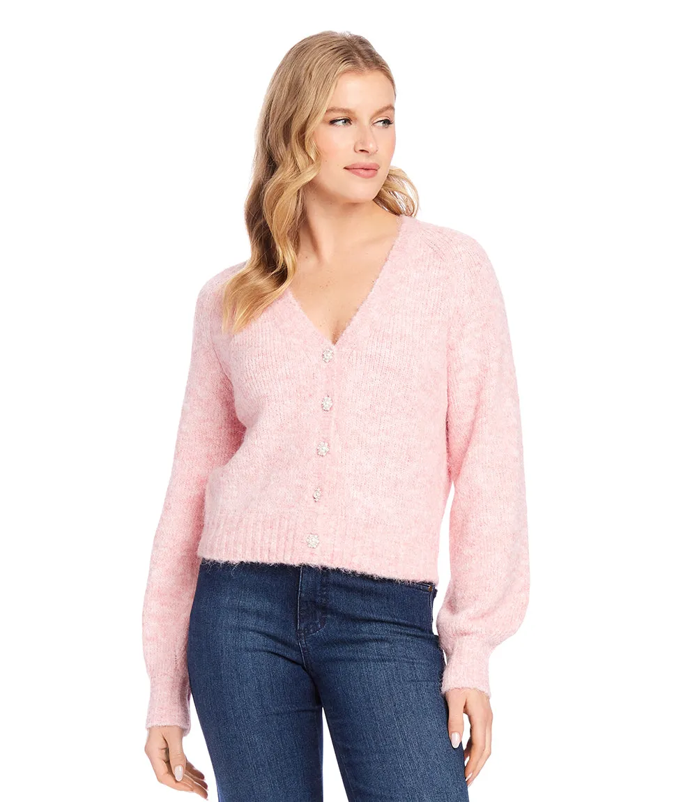 Petite Size Pearl Button Cardigan Sweater