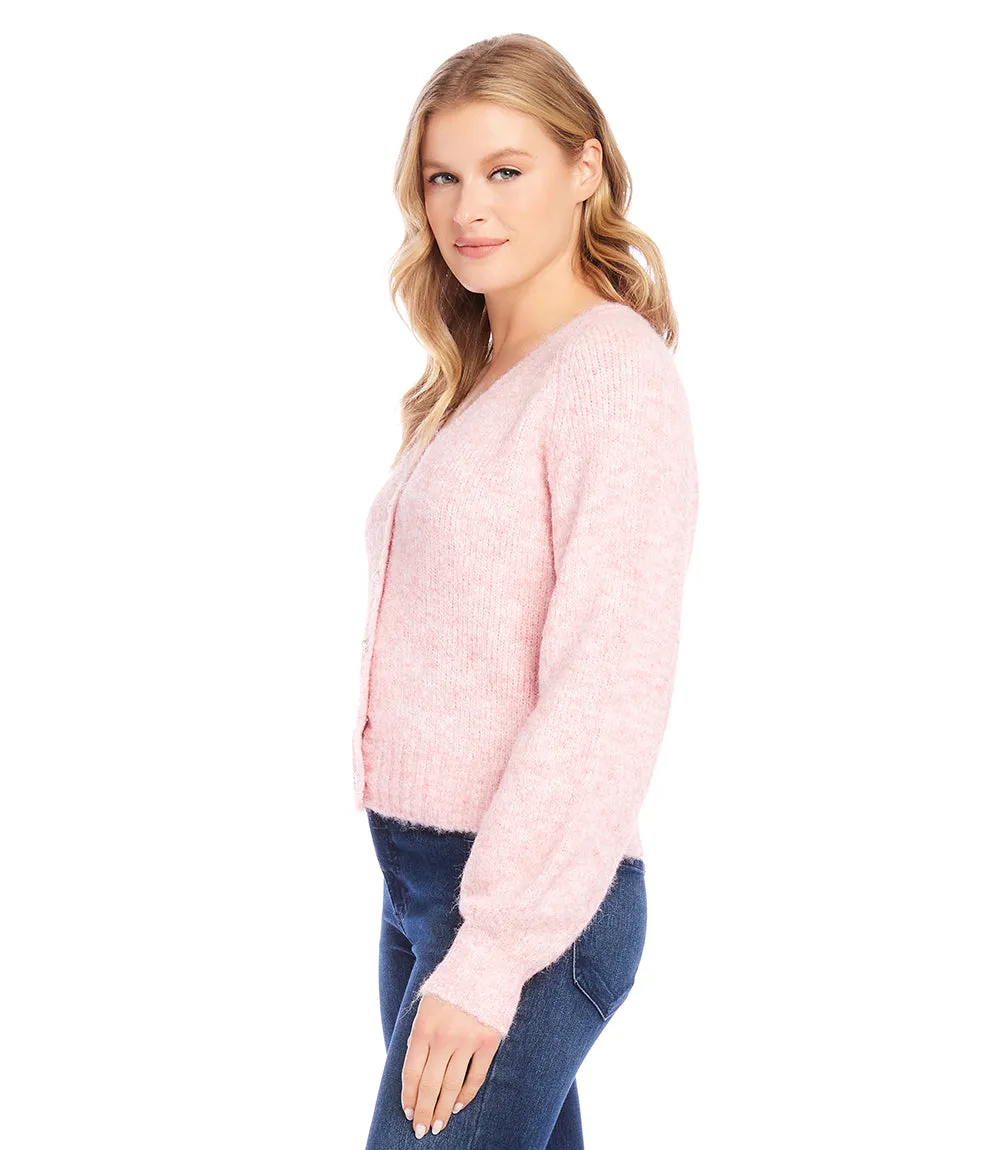 Petite Size Pearl Button Cardigan Sweater