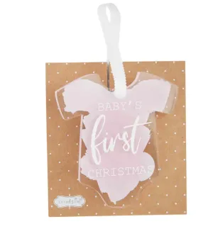 Pink Baby's First Christmas Ornament