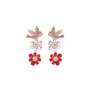 Pink Bird Earrings