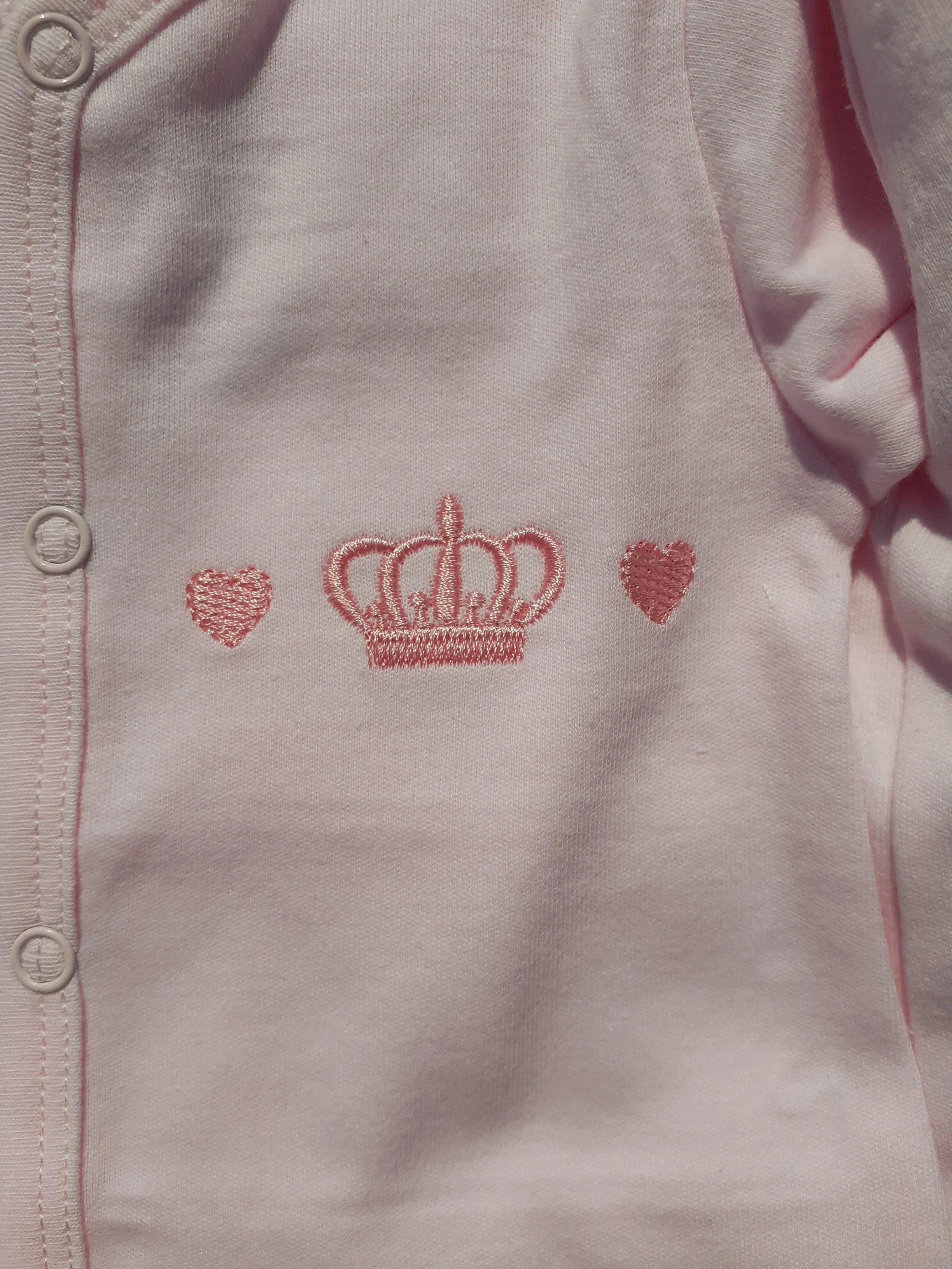 Pink Crown & Heart Babygrow & Smocked Jacket set