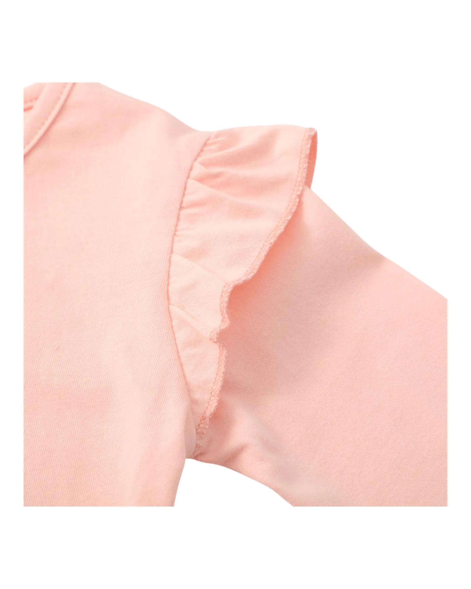 Pink Long-Sleeved Floral Bunny Top