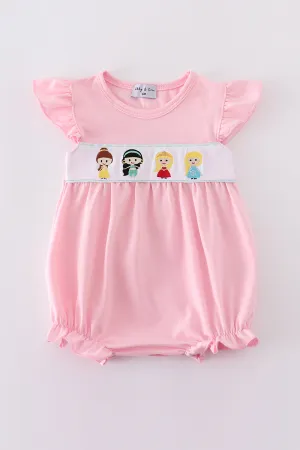 Pink Princess Embroidery Girl Bubble