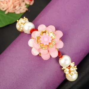 Pink Rose Pearl Rakhi