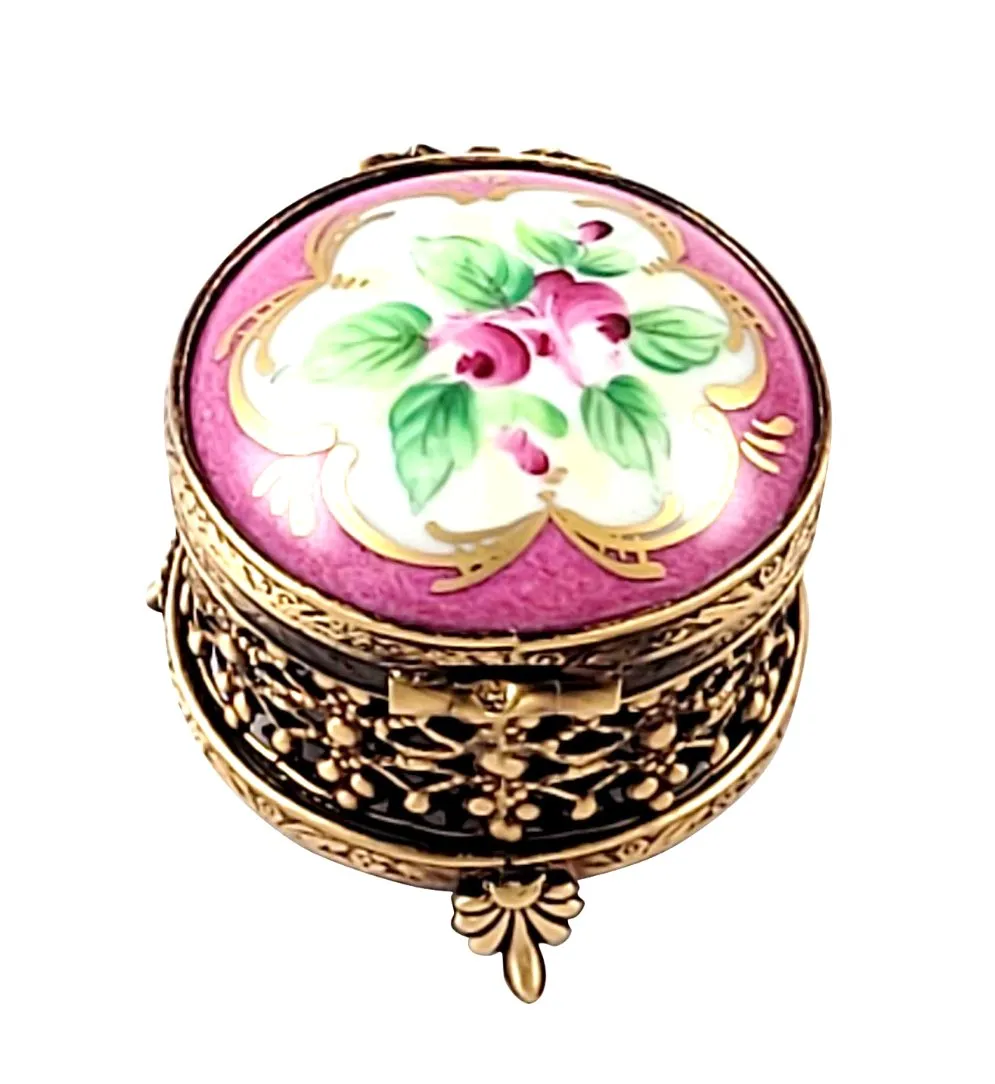 Pink Round Galerie with Brass