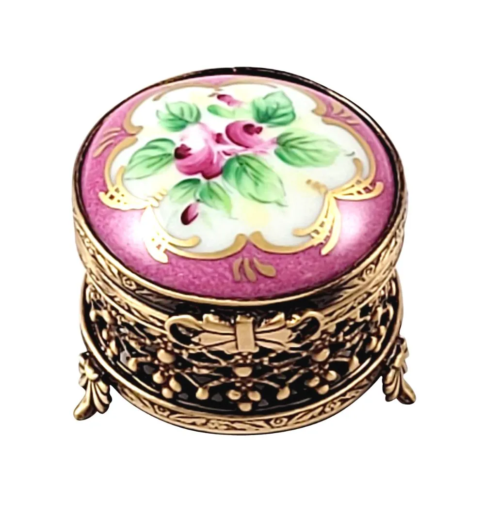 Pink Round Galerie with Brass