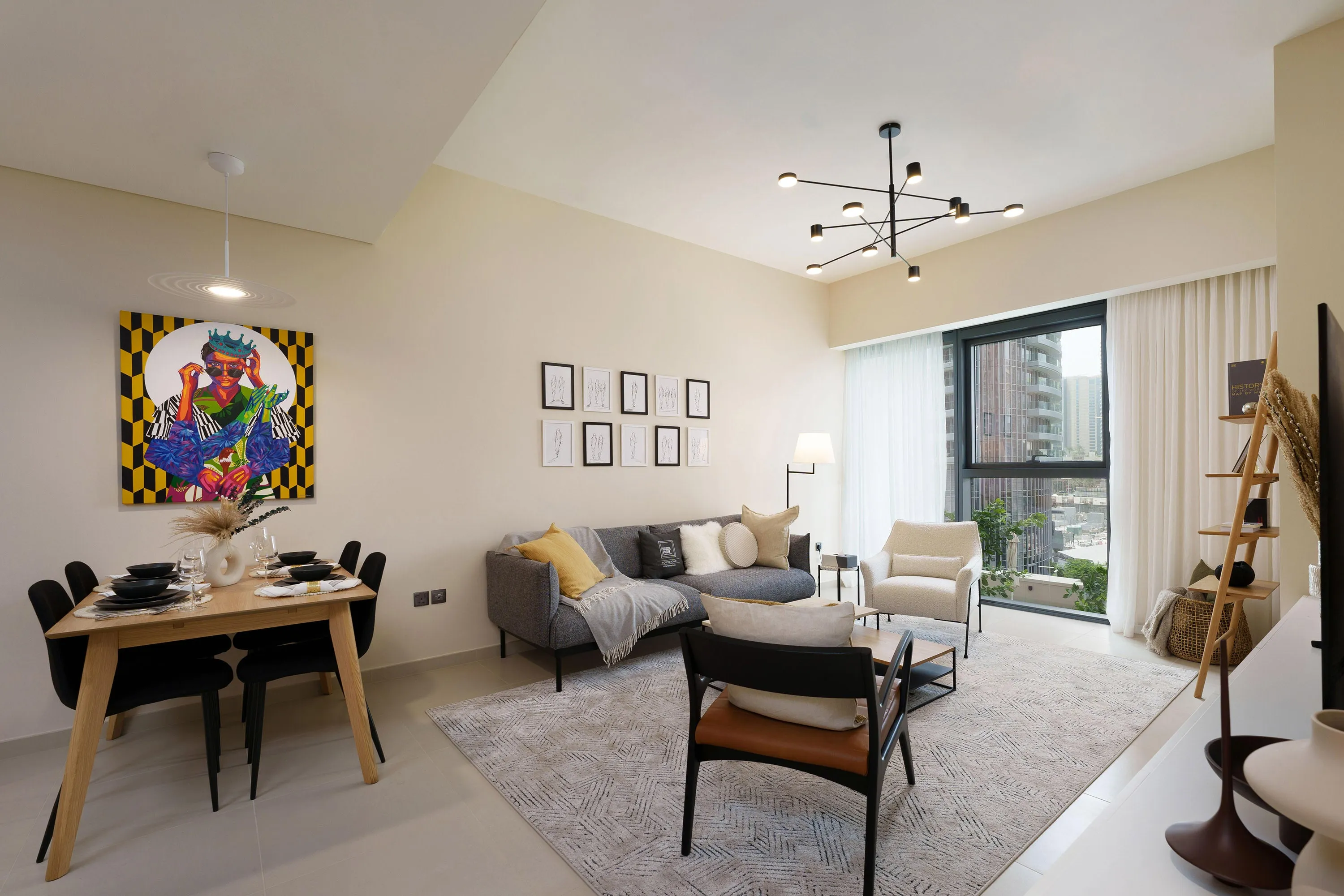 Posh & Arty Apt w/ Direct Burj Khalifa & Fountains Views