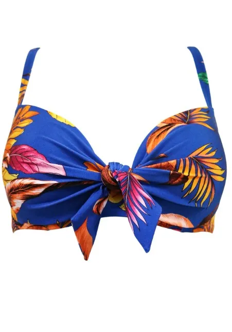 POUR MOI - PARADISO TIE FRONT BIKINI TOP IN ULTRAMARINE