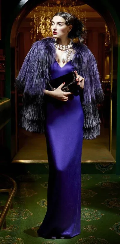 Pre-Fall 2011 Christian Dior by John Galliano Purple Silk Satin Open Back Sample Showroom Dress