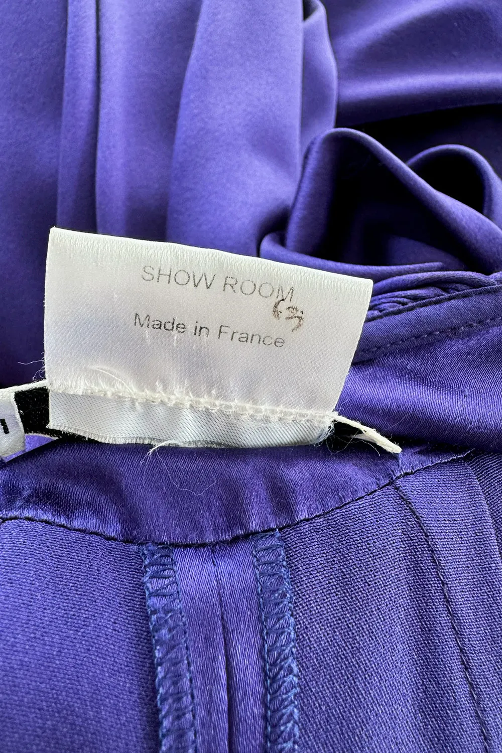 Pre-Fall 2011 Christian Dior by John Galliano Purple Silk Satin Open Back Sample Showroom Dress