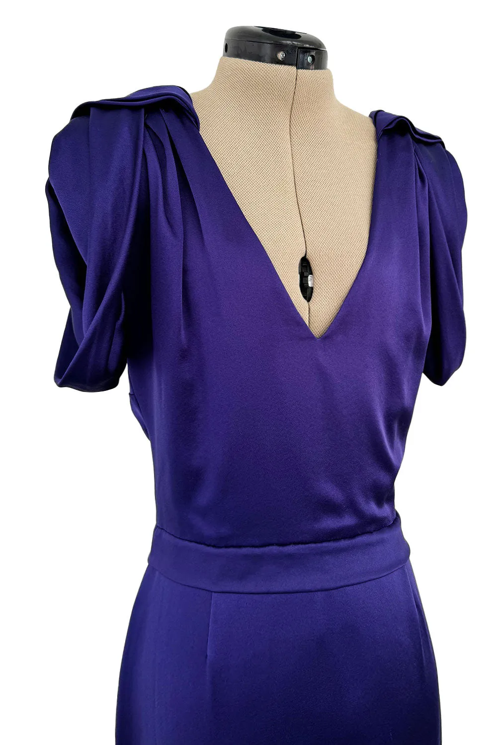 Pre-Fall 2011 Christian Dior by John Galliano Purple Silk Satin Open Back Sample Showroom Dress