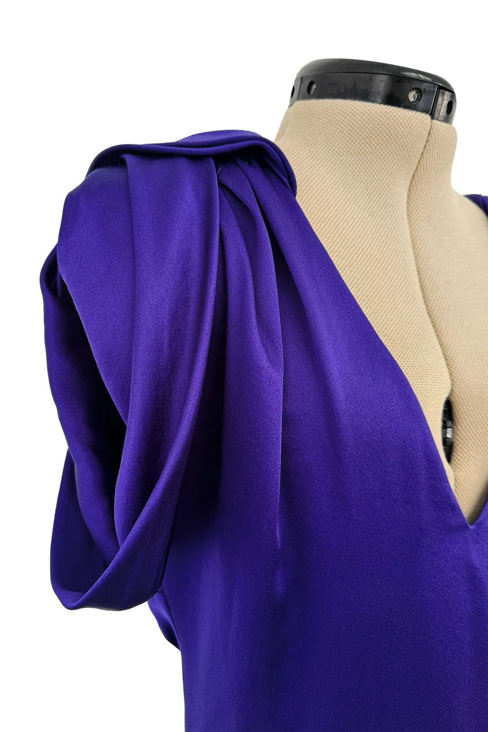 Pre-Fall 2011 Christian Dior by John Galliano Purple Silk Satin Open Back Sample Showroom Dress