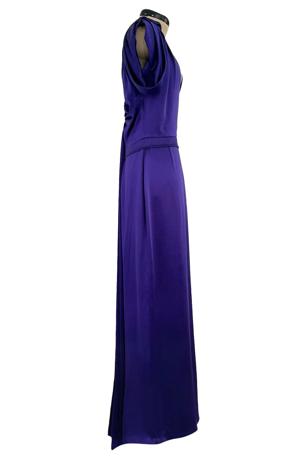 Pre-Fall 2011 Christian Dior by John Galliano Purple Silk Satin Open Back Sample Showroom Dress