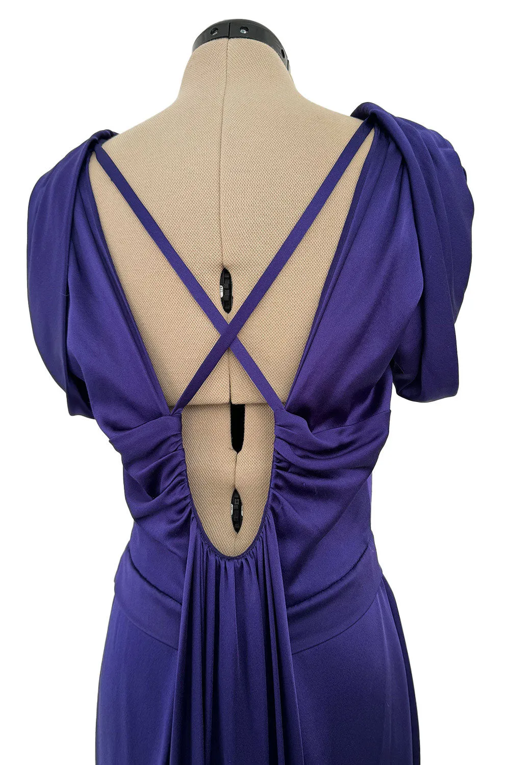 Pre-Fall 2011 Christian Dior by John Galliano Purple Silk Satin Open Back Sample Showroom Dress