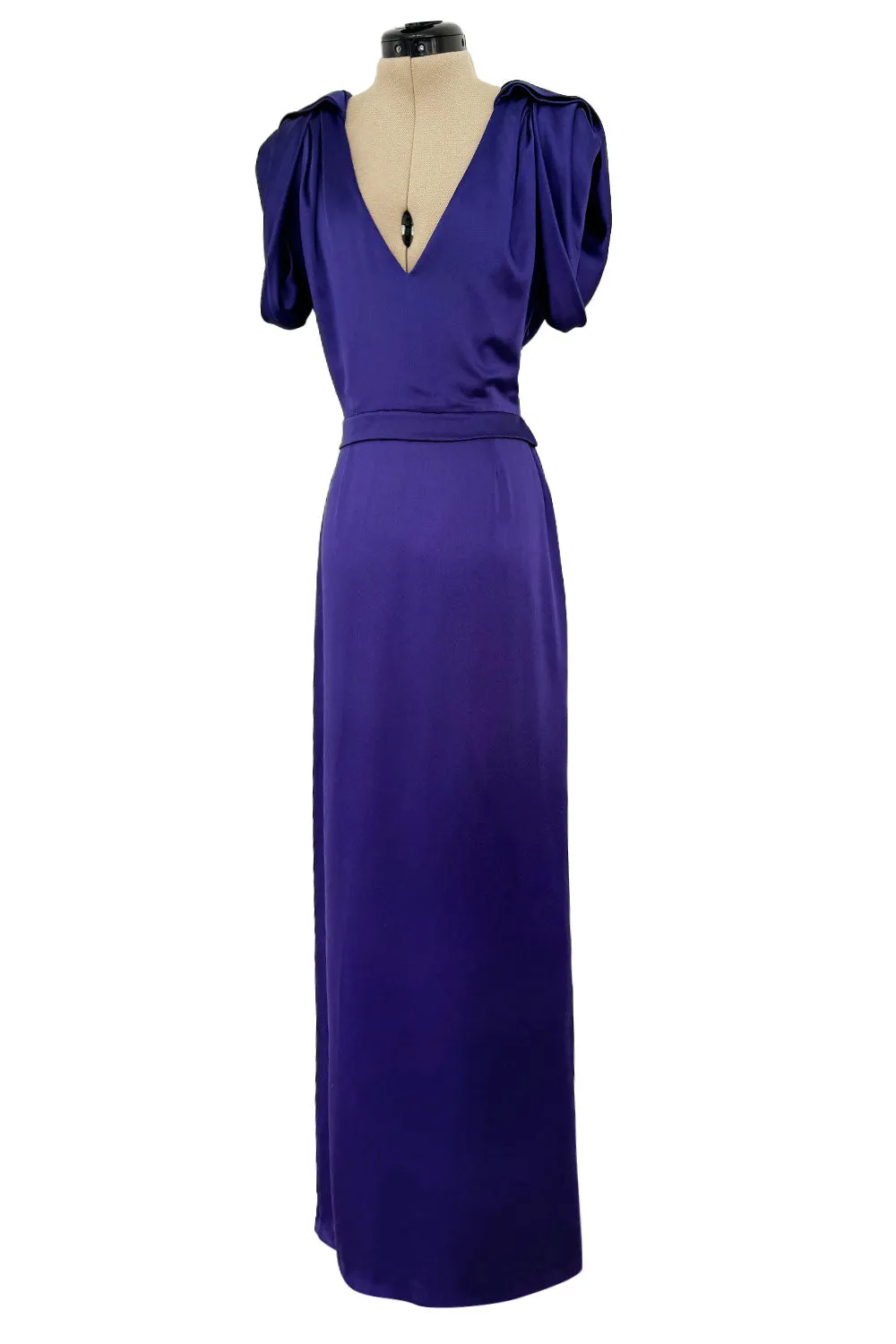 Pre-Fall 2011 Christian Dior by John Galliano Purple Silk Satin Open Back Sample Showroom Dress
