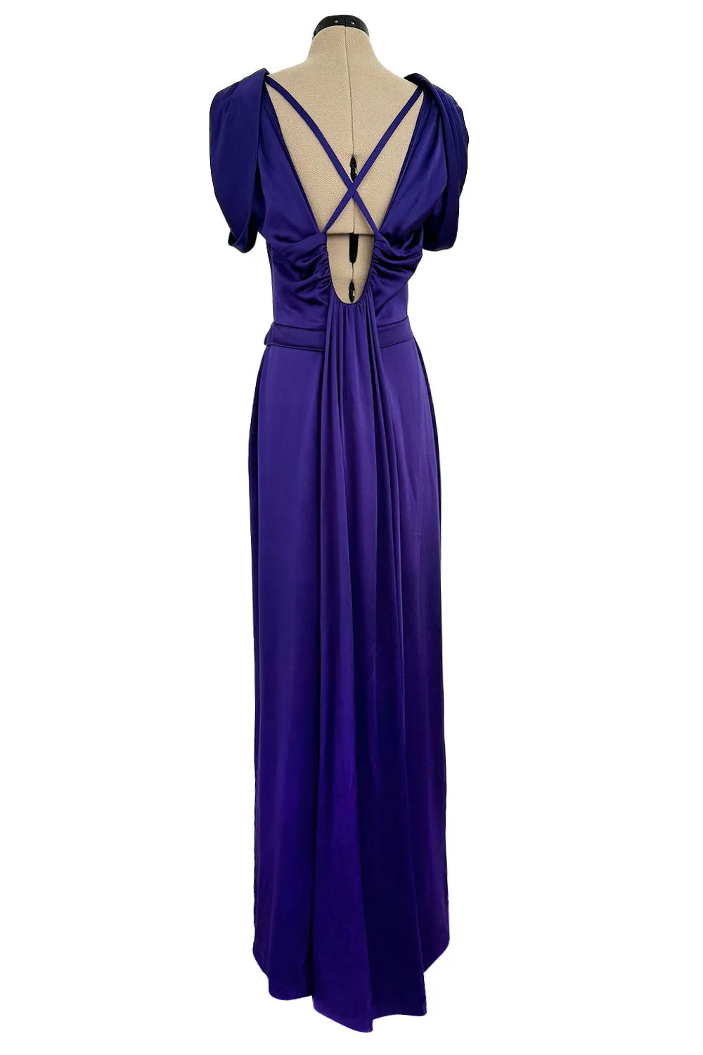 Pre-Fall 2011 Christian Dior by John Galliano Purple Silk Satin Open Back Sample Showroom Dress