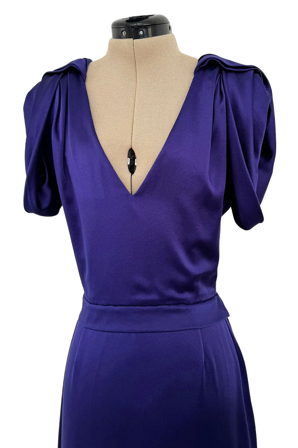 Pre-Fall 2011 Christian Dior by John Galliano Purple Silk Satin Open Back Sample Showroom Dress