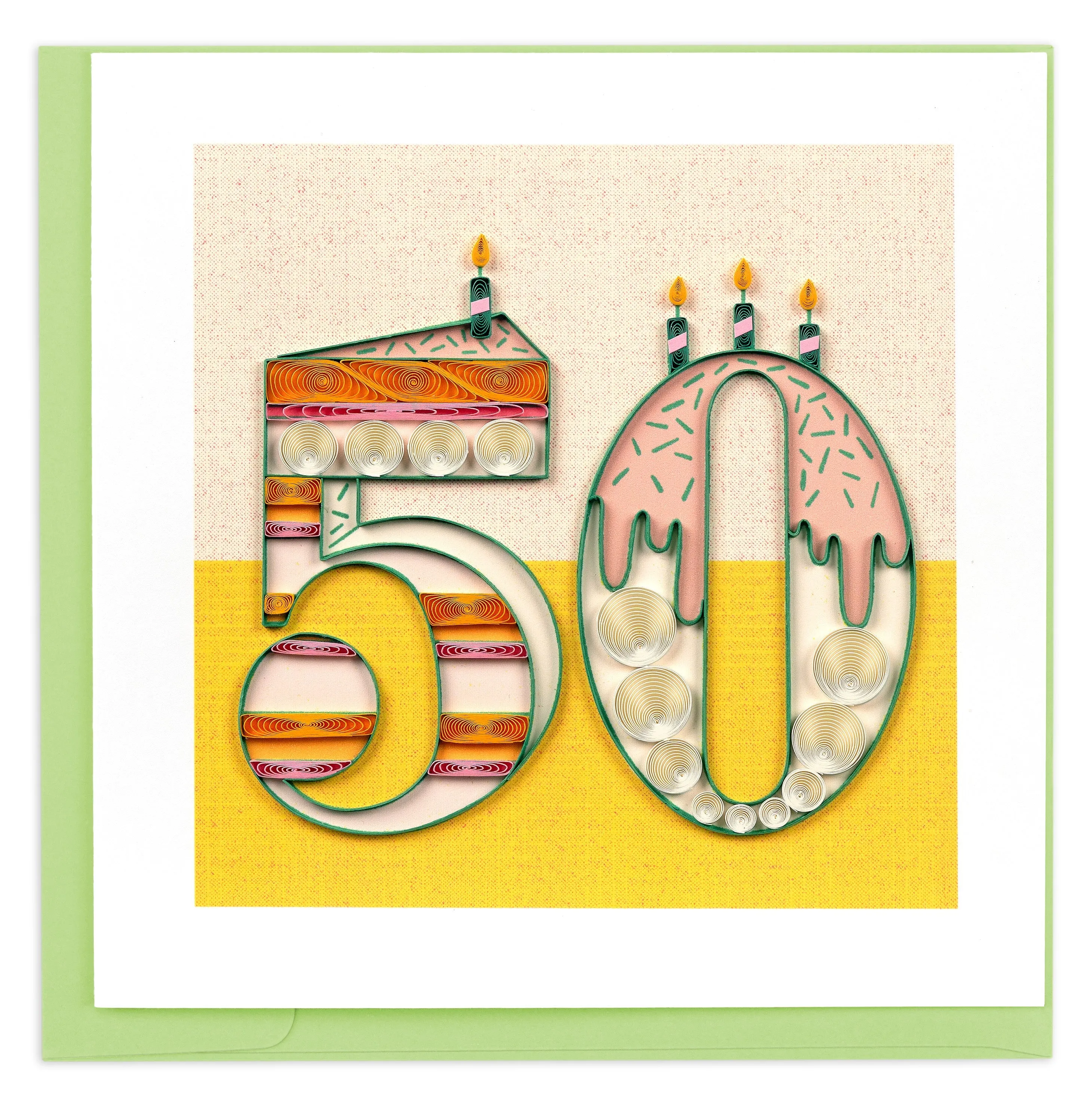 Quilled Birthday Milestone Greeting Card - 50