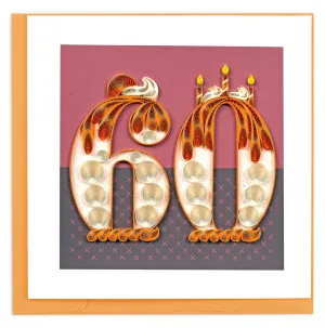 Quilled Birthday Milestone Greeting Card - 60