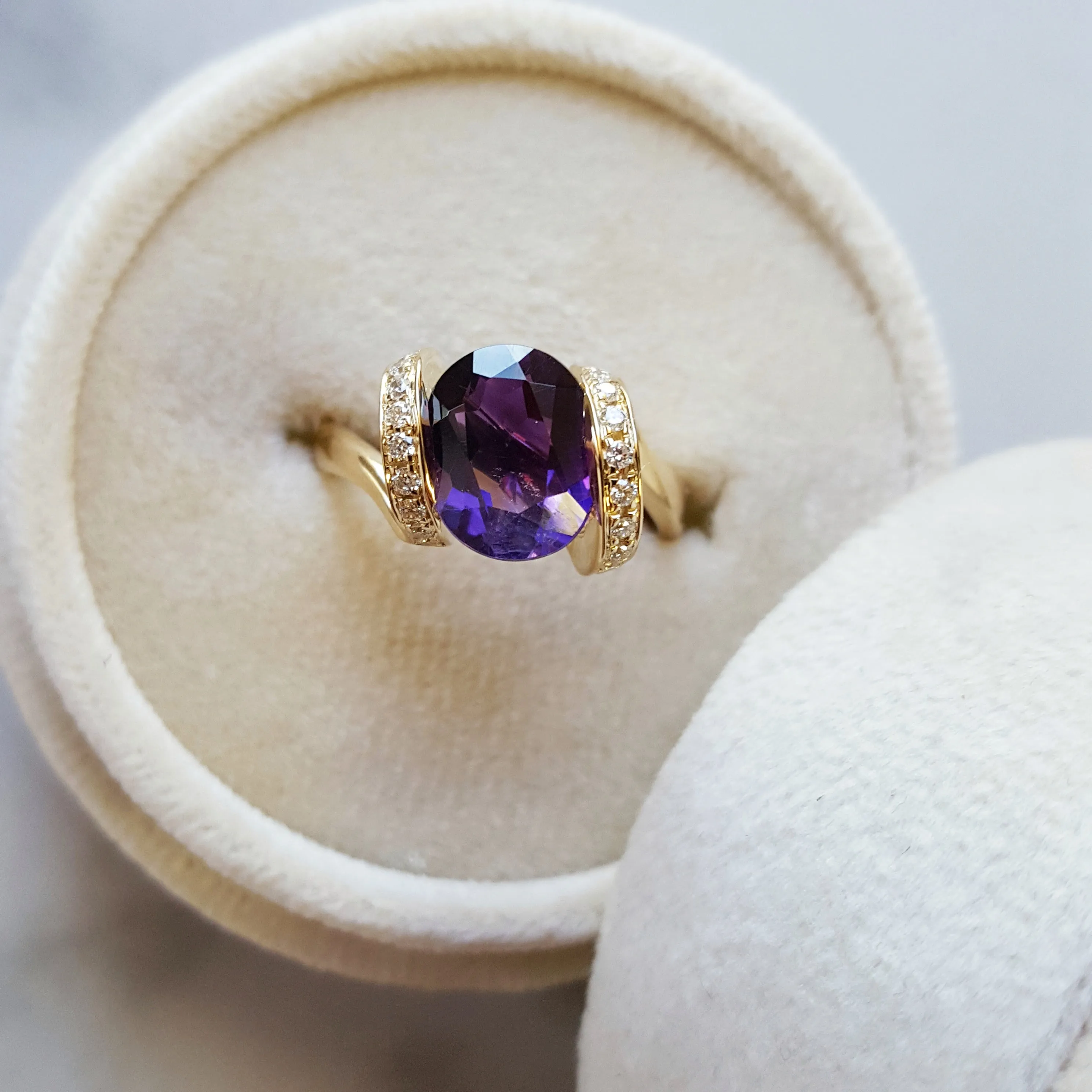 "Stella" 14k yellow gold Arizona Amethyst Ring