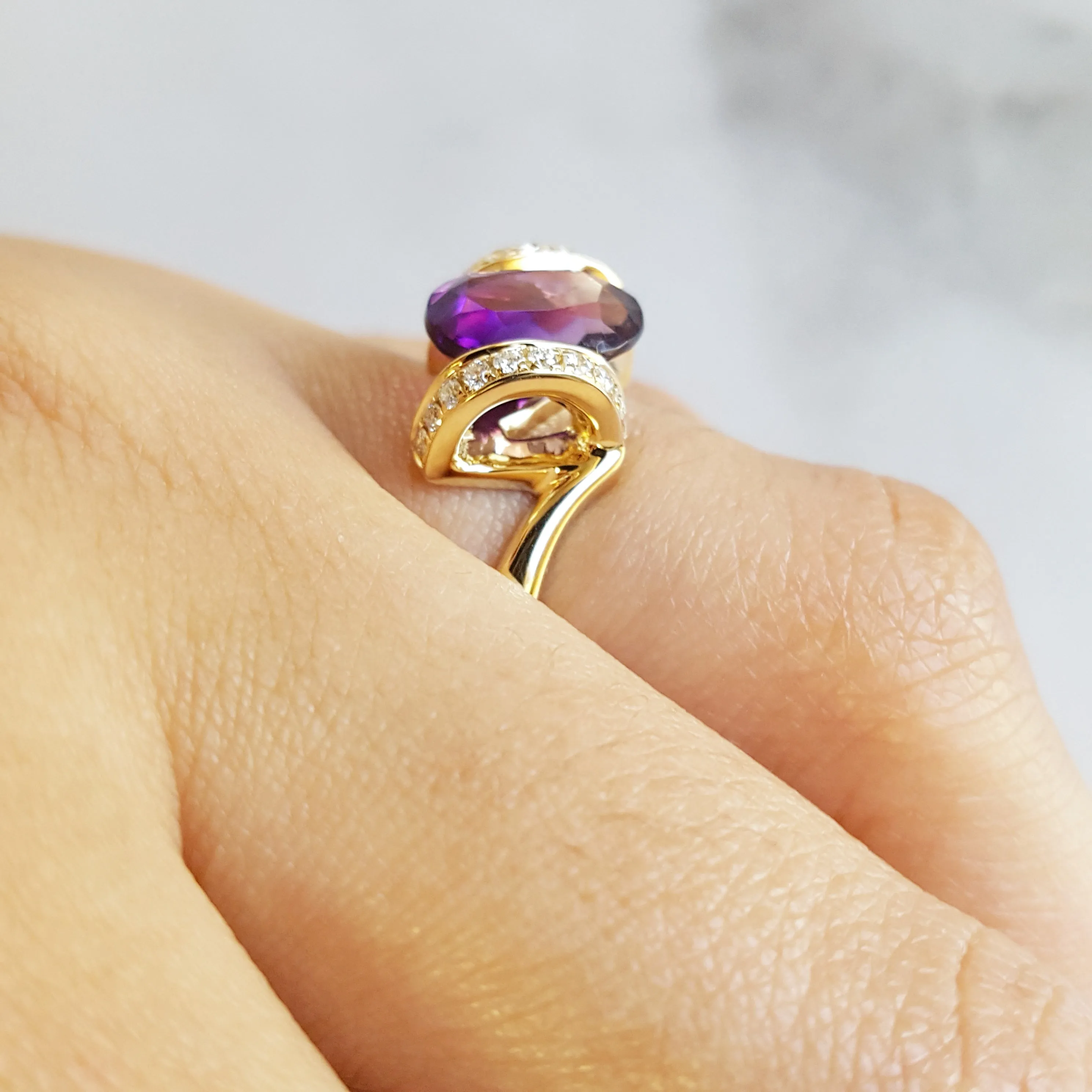 "Stella" 14k yellow gold Arizona Amethyst Ring