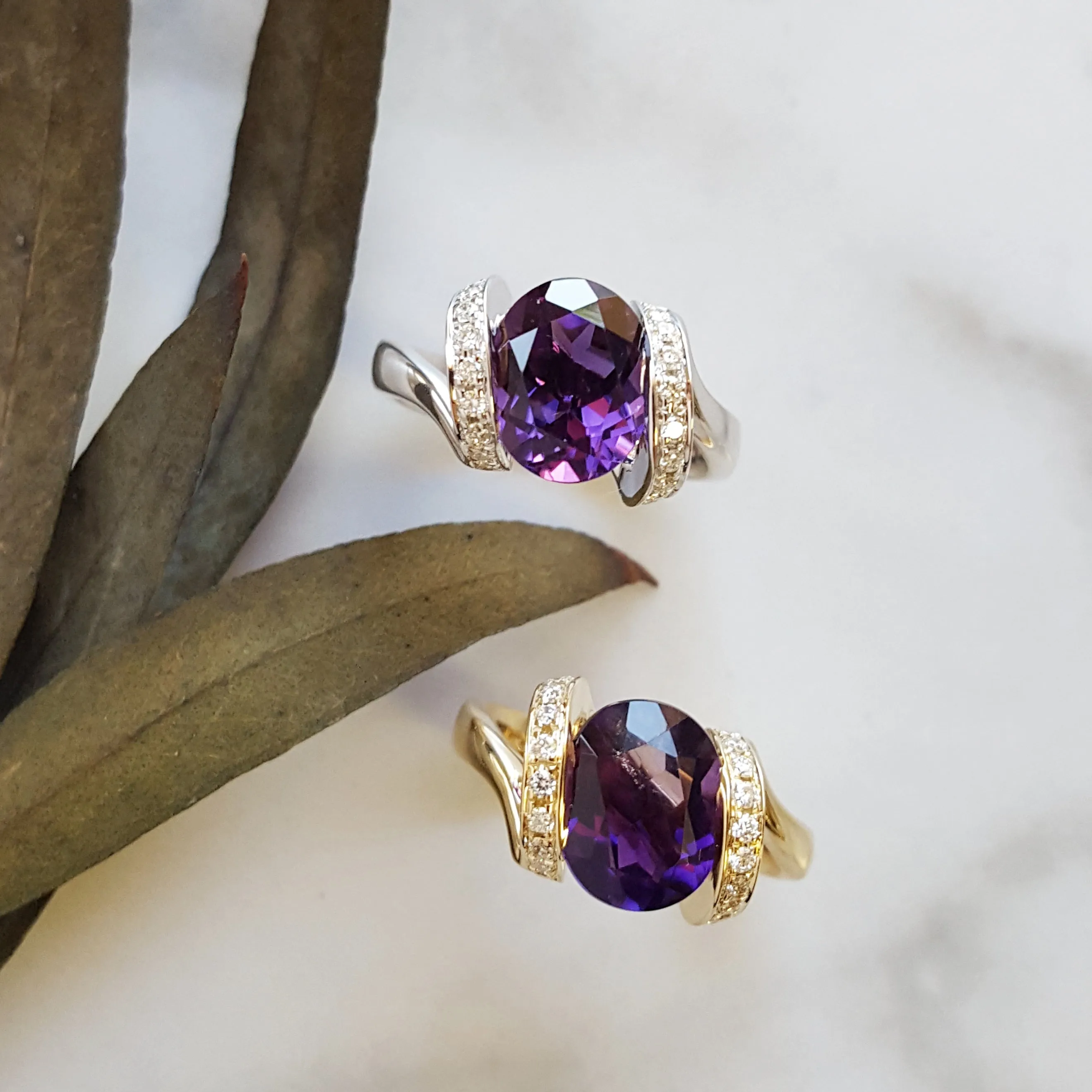 "Stella" 14k yellow gold Arizona Amethyst Ring