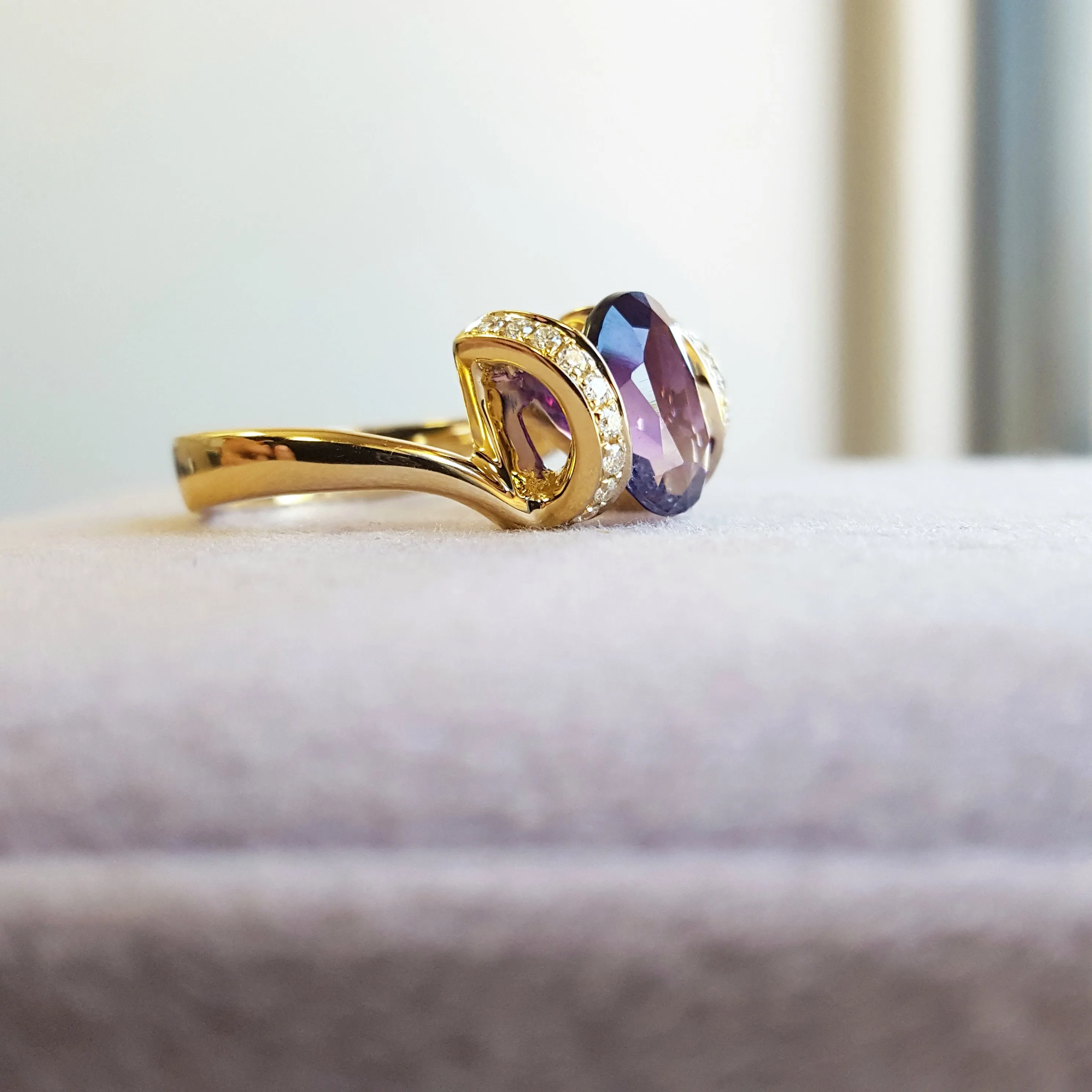 "Stella" 14k yellow gold Arizona Amethyst Ring
