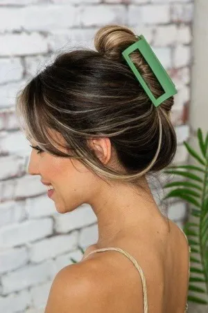 Rectangle Claw Clip- Light Green