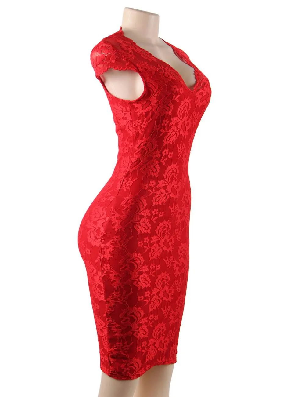 Red & Blue Backless Formal Evening Dress With Golden Strap