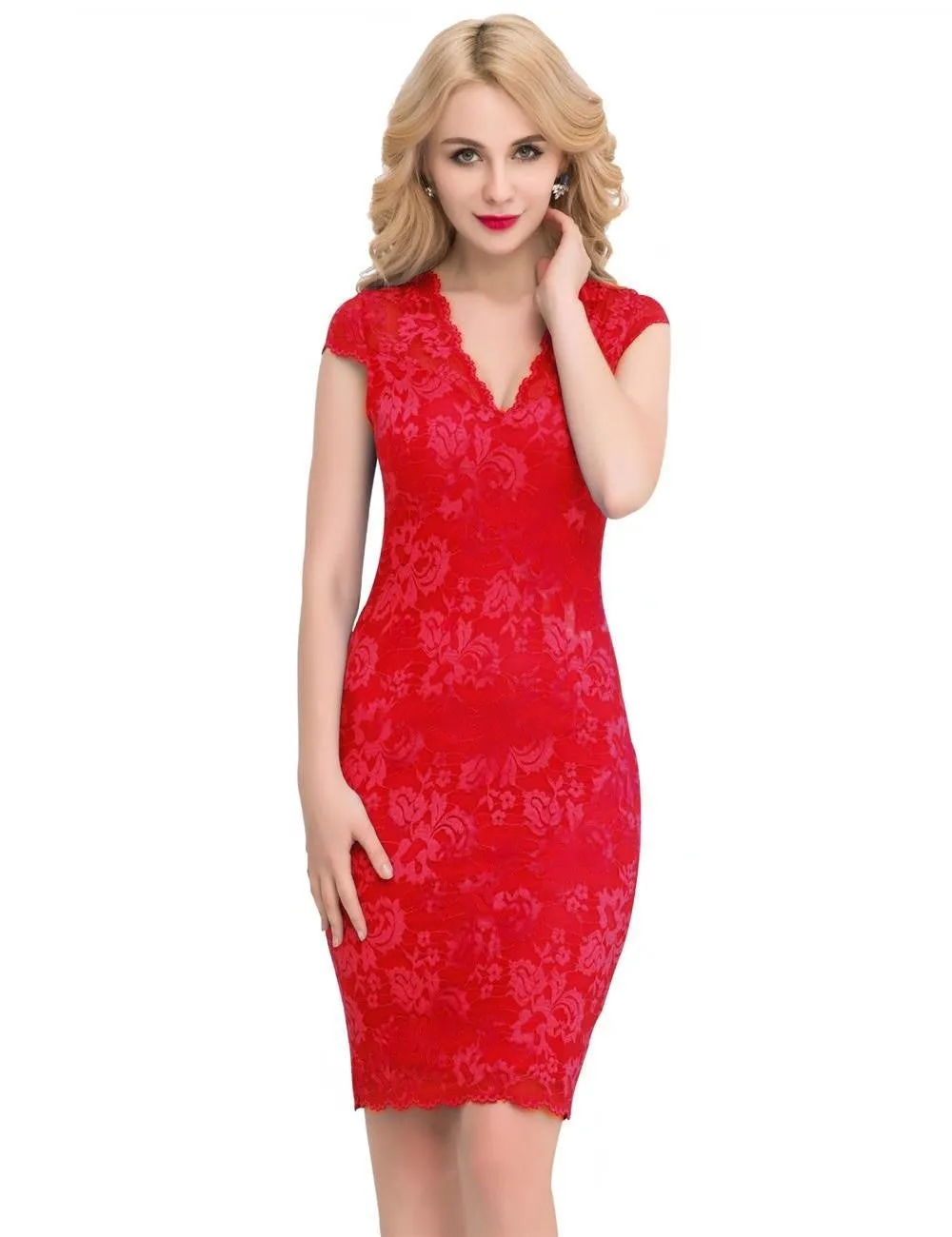 Red & Blue Backless Formal Evening Dress With Golden Strap